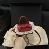 Mini Bolso de Mano con Lazo de Encaje para Mujer 2025 Principios de Otoño Nuevo de Moda Tendencia Bolso Pequeño Cuadrado de Hombro Cruzado