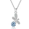Collar Cruzado Europeo y Americano de Plata de Ley S925 con Doce Piedras de Nacimiento, Versátil Colgante de Libélula para Mujer, Cadena de Clavícula con Colgante de Mariposa de Amazon