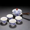 Conjunto de Chá de Viagem Artefato para Fazer Chá Preguiçoso Copo Rápido para Convidados Preparo Livre e Fácil Conjunto Portátil de Chá Kung Fu Conjunto de Xícaras de Chá Bule Doméstico