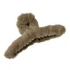 Clip de Cruz de Peluche Simple para Otoño e Invierno Estilo Coreano Elegante de Alta Gama Pinza de Tiburón Pinza para el Cabello de la Parte Posterior de la Cabeza Pinza de Cabello Elegante