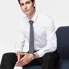 Camisa de vestir de alta gama para hombre, nítida y elegante, fibra de bambú, con cuello, manga larga, top casual simple para primavera y otoño