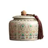 Bote para té con patrón de rama enredada de oro y plata de Dunhuang, bote grande para almacenar té, bote de té sellado a prueba de humedad de alta gama para el hogar, bote vacío