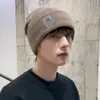 Gorro para hombres y mujeres, gorro de lana tejido cálido de invierno, nuevo gorro de algodón moderno y de moda, gorro de ciclismo para hombre con forro polar