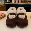 Zapatos Birkenstock de mujer estilo retro con tacón oculto, nueva colección de invierno 2026, forrados de felpa para mayor calidez, botas de nieve slip-on con forro mullido
