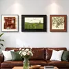 Pintura Decorativa para Pared de Fondo de Sofá de Sala de Estar Estilo Retro Tríptico Mural Artístico Francés Efecto 3D Dopamina Colgante de Pared