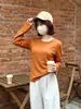 Camiseta térmica de cuello redondo para mujer, otoño e invierno, ajuste ceñido, moda casual, prenda interior, camiseta de manga larga con hombros normales para niñas