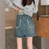 Falda Vaquera Vintage de Otoño para Mujer Talla Grande Forma de Pera, Cintura Alta, Talla Grande, Adelgazante, Bodycon, Falda Corta de Línea A