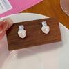 Aretes de Perlas para Mujer, Perlas Blancas Grandes Hechas a Medida, Elegantes Aretes de Aguja de Plata, Aretes de Perlas Versátiles, Venta al por Mayor de Alta Gama