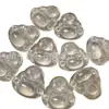 Colgante de Buda de calcedonia blanco hielo de alta calidad, tallado a doble cara, colgante de Buda Maitreya de calcedonia translúcida, joyería de colgante de jade
