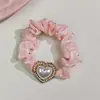 Coreia do Sul Anel de Cabelo Love Estilo Pequeno Fresco Corda de Cabelo Elástico Elegante Tendão de Borracha Malha Feminina Diamante Anel de Intestino Pequeno Corda de Cabelo Acessórios de Cabelo Acessórios de Cabeça