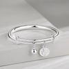 Novo Estilo Moda Simples Pulseira Feminina Sino Ping An Fu Pulseira Sólida Jovem Combina com Tudo Joia Prata Presente de Aniversário