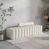 Banco para Trocar Sapatos na Entrada para Apartamentos Pequenos, Sofá Banco Longo para Uso Doméstico na Sala de Estar, Banco Longo Único com Couro de Garra de Gato e Apoio para os Pés Antiderrapante