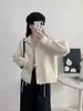 Cárdigan de lana de doble cara tejido con cremallera y cuello alto estilo coreano, nuevo modelo otoño e invierno 2026, color liso, suéter abrigo para mujer, holgado y versátil