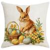 Venta caliente Pascua patrón de huevo conejo de dibujos animados decoración del hogar funda de cojín para sofá venta directa de fábrica