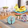 Banco Bajo de Madera Maciza Taburete para Cambiarse los Zapatos Mesa de Centro para Sala de Estar Taburete para Sofá Taburete de Regalo de Elogio Taburete Redondo que Genera Cabello Taburete Pequeño para el Hogar