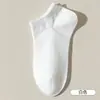Calcetines Cortos de Algodón para Mujer, Primavera y Verano, Color Sólido, Anti-Pilling, Calcetines Bajos, Deporte Estudiantil, Blanco, Absorbente de Sudor, Transpirables, Calcetines Sin Costuras