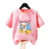 Camiseta Tie-Dye para Niña Verano Manga Corta Top Infantil Nuevo Estampado Holgado Transpirable Versátil Ropa para Niños