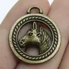 25mm 5.7g multicolor accesorios para ropa vintage DIY aleación accesorios lindo animal cabeza de caballo colgante