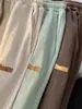 Pantalones Rectos Casuales de Verano de Seda de Hielo con Caída 2025 Pantalones Largos de Pierna Ancha Delgados para Hombre Sueltos Talla Extra Elásticos Pantalones Recortados