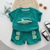 Conjunto de Shorts de Manga Curta para Meninos 2026 Estilo Coreano Verão Novo Tendência Estilo Fino Bebê Menina Casual Conjunto de Duas Peças Roupas Infantis