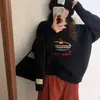 Nuevo Suéter Coreano de Otoño e Invierno, Holgado, Dulce, con Patrón de Pastel para Mujer, Suéter de Punto Suave con Cuello Redondo