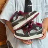 Zapatos para Niños 2025 Otoño Nuevo Modelo Estilo Coreano Moda Bloques de Color Caña Media Zapatillas Aj Zapatos Casuales para Niños y Niñas