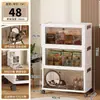 Caixa de armazenamento multi-camada para ninho de gato de estimação, dobrável e sem instalação, organizador para brinquedos e petiscos de gato