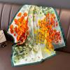 Bufanda de seda estampada para mujer, moda primavera-otoño 2023, 70 cm, cuadrada, pequeña, decorativa, con protección solar