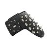 Cubierta para Tapa de Palo de Golf Calavera Remache Metálico Cubierta Protectora Cubierta para Driver Madera de Fairway Híbrido Putter