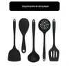 Conjunto de utensílios de cozinha de silicone espátula conjunto de cinco peças colher para fritar escorredor de cozinha colher de arroz frigideira antiaderente pá de fritar concha de sopa