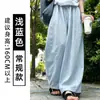 Pantalones Anchos de Lino Color Natural Estilo Globo para Mujer, Nuevos de Verano 2026 Simples Casuales Delgados de Tencel Algodón Lino Pantalones Curvos para Figuras Pequeñas