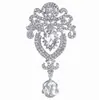 Broche Cristalino Europeu e Americano Retro Barroco Cravejado de Diamante para Mulheres, Broche de Liga de Alta Qualidade Acessório Pinos Pingente