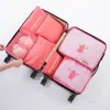 Conjunto de Sete Peças Bolsa de Armazenamento de Viagem Tecido Oxford Organizador de Roupa Íntima Conjunto Bolsa de Armazenamento para Mala de Viagem Saco de Embalagem