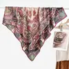 2026 Nuevo Primavera, Otoño, Invierno Cálido Bufanda Cuadrada de 90cm Bufanda Floral Estilo Coreano Calentador de Cuello de Terciopelo Chal para Mujer