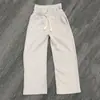 Pantalas Casuais Esportivas de Lazer Novas de Primavera e Verão Cruzadas Europeias e Americanas com Bordado de Letras Americanas Cintura Alta Retas Casuais
