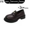 Mocasines de cuero genuino marrón de suela gruesa para mujer, zapatos de cuero estilo británico sin cordones, zapatos Mary Jane estilo universitario, zapatos simples JK japoneses