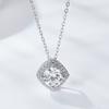 Collar Cuadrado de Moissanita de Plata S925 para Mujer, Estilo Europeo y Americano, Colgante Elegante con Diamantes, Fabricante Mayorista de Joyería de Moda
