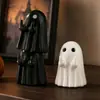 Fantasma criativo com dedo médio, ornamento fofo para mesa de escritório e casa, presente engraçado de Halloween, presente criativo