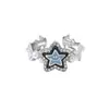 Anillo FANTAI con forma de estrella y perla sonriente para hombre y mujer, con apertura irregular en el dedo índice y estrella de la suerte azul.