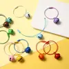Anel de arame de aço com sino de cor doce, joias DIY, fivela para pendurar beads Perler, acessórios de chaveiro pintados, pingente de mochila, corda de arame de aço