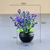 Planta artificial de narciso verde em vaso, mini bonsai para decoração de janelas e interiores, decoração de recepção, decoração de plantas verdes no atacado.