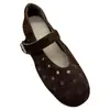 Zapatos Mary Jane Calados Estilo Coreano First Encounter Season para Mujer, Planos de Correa Única, Transpirables, Cómodos y Versátiles