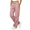 Primavera y Otoño 2026 Amazon Transfronterizo Algodón y Lino Casual Pantalones Cargo Multibolsillo Pantalones de Mujer Pantalones Cargo de Mujer
