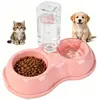 Conjunto de Tigelas Antiderrapantes para Comida e Água de Cães e Gatos com Dispensador de Água