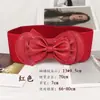 Cinturón elástico ancho de cintura alta para mujer con decoración de lazo azul, cinturón reductor elástico rojo versátil, venta al por mayor transfronteriza