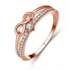 Anel de Diamante em Fileira de Cobre Zircônio Mais Vendido na Fronteira Yanbai para Mulheres, Infinito Número da Sorte 8, Joia de Anel Personalizada com Design de Nicho