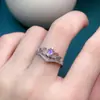 Anel de pedra da lua natural boutique corpo de vidro lua azul luz azul forte prata 925 incrustação de precisão 4*5mm