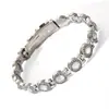 Pulsera magnética de moda europea y americana, superventas transfronteriza, lujo ligero, trébol de la suerte, aleación con incrustaciones de diamante, pulsera de joyería magnética de una sola fila para mujer