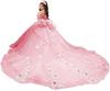 Vestido de Noiva de Renda Off-shoulder com Cauda Vestido de Festa de Aniversário Cerimônia Adulto Vestido de Princesa Vestido Floral Tridimensional