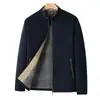 Chaqueta Casual de Negocios Nueva de Primavera y Otoño Moda Masculina Estilo Occidental Versátil para Hombres de Mediana Edad y Jóvenes Chaqueta de Color Sólido con Cuello